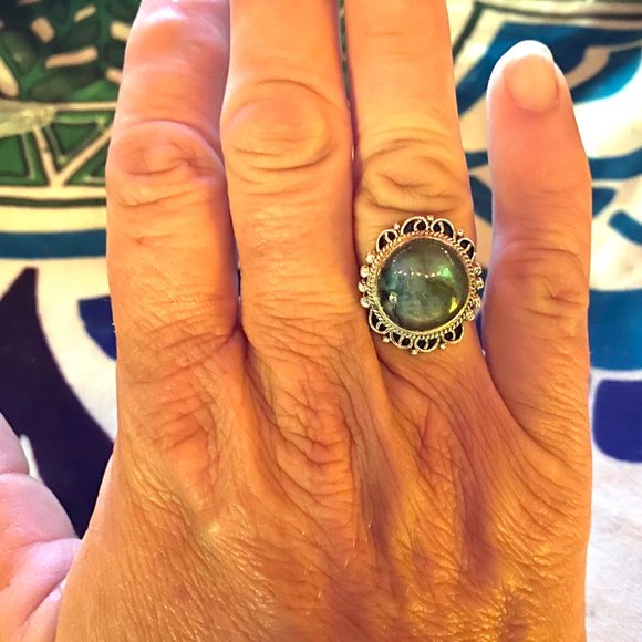 New! Alchemy63 Handmade Labradorite Ring - Picture 4 of 11